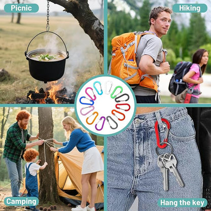 Multi-Pack Aluminum Carabiner Clips, Outdoor Activities - Image 6