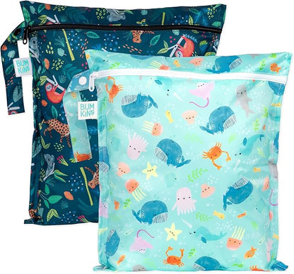Bumkins - Waterproof Wet Bag - For Baby, Swim Suit, Cloth Diapers, Pump Parts by Bumkins