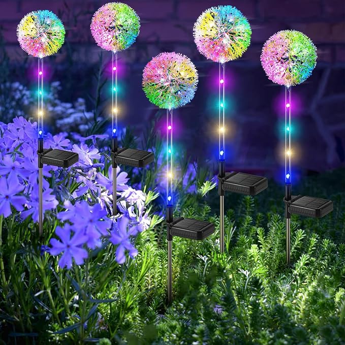 WdtPro Solar Lights Outdoor Garden Decor, 6 Pack Solar Flower Lights, 2 Modes - Image 8