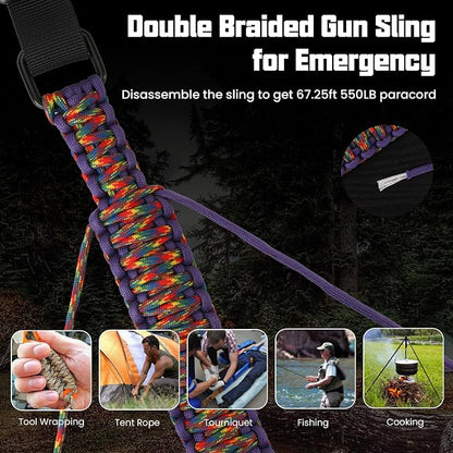 Double Braide 550LB Shotgun Sling 2 Point Paracord Rifle Sling, Non-Slip - Image 3