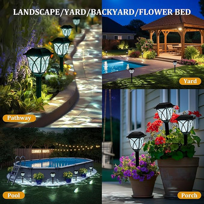 GIGALUMI 8 Pack Solar Lights Outdoor Waterproof, LED Solar Garden Lights - Image 2