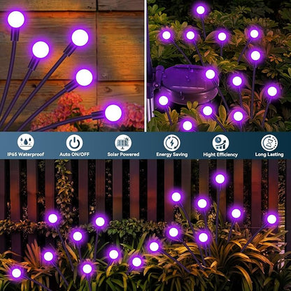 Slyuexu Solar Garden Lights Outdoor Waterproof, 2 Pack 16 LED Swaying Firefly - Image 3