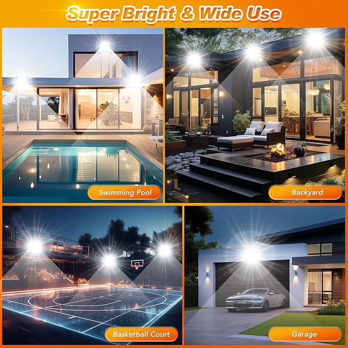 100W LED Flood Light Outdoor, IP66 Waterproof Outside Work Lights, 6500K - Image 6