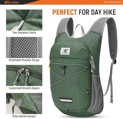 SKYSPER Foldable Hiking Backpack - 10L/15L Small Lightweight Daypack Breathable - Image 3