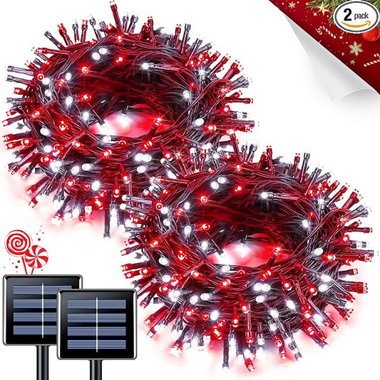 JMEXSUSS 2 Pack Solar String Lights Outdoor Waterproof, Total 66 FT 200 LED by JMEXSUSS