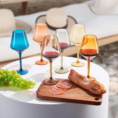 European Style Plastic Crystal Unbreakable Stemmed Wine Glasses | Set of 12 | - Image 6
