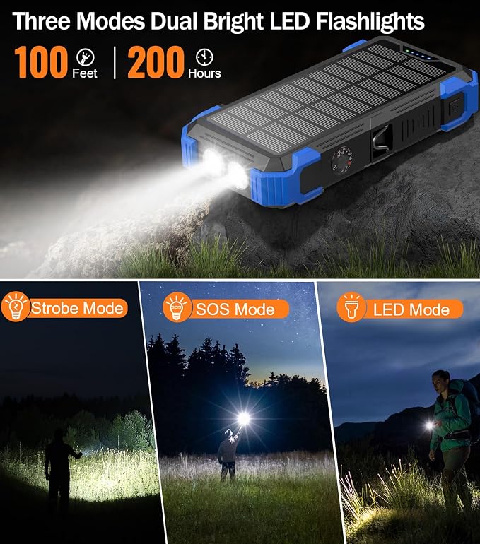 Sudrov Solar Charger Power Bank, 42800mAh Wireless Portable Charger - Image 5