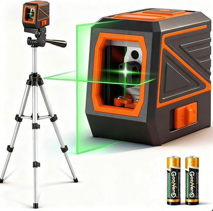 Laser Level with Tripod, 100 feet Green Cross Line Self Rotary Leveling Laser by Followustostayupdated