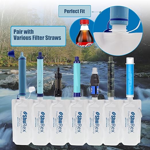 4 Pack 20oz/ 600ml Collapsible Water Pouch - Image 4