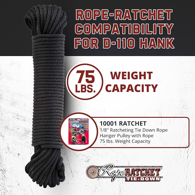Rope Ratchet 1/8" 50 ft Braided Polyester Utility Cord, Weather Resistant - Image 4