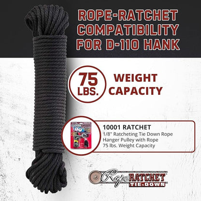 Rope Ratchet 1/8" 50 ft Braided Polyester Utility Cord, Weather Resistant - Image 4