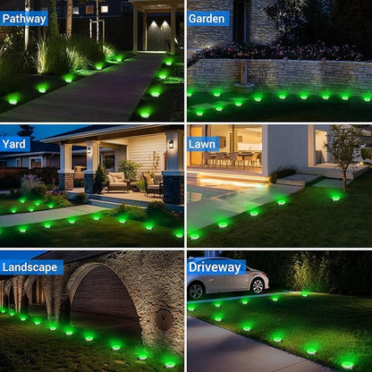 Peasur Solar Ground Lights Outdoor, 12 Pack Flat Solar Powered Disc Lights - Image 6