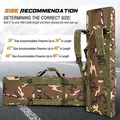 DULCE DOM 36 42 48 Inch Double Rifle Case, Tactical Soft Padded Backpack - Image 6