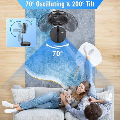 LIPETY Portable Foldable Rechargeable Oscillating Fan - Image 2