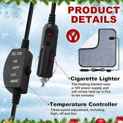 Tuanse 16 x 16 Inches Car Electric Blanket 12 Volt Heated Car Blanket - Image 4