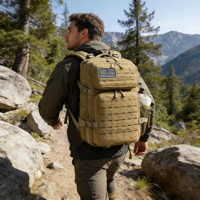 Military Tactical Backpack 45L/25L 3 Day Assault Pack Molle Daypack Hiking - Image 7
