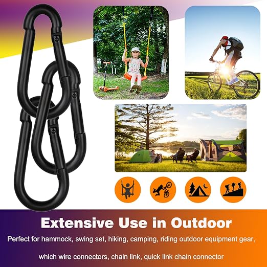 60PCS M8 Heavy Duty Carabiner Clip, 3Inch Snap Hook Quick Link Small Carabiner - Image 5