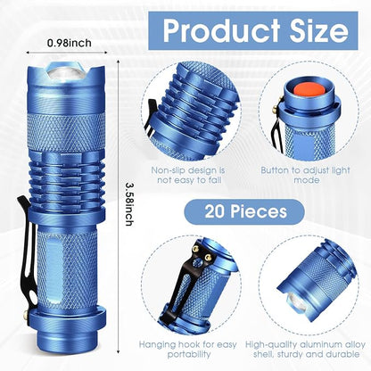 Fumete 20 Pieces LED Flashlight Mini 3 Mode Tactical Torch Small Water - Image 2