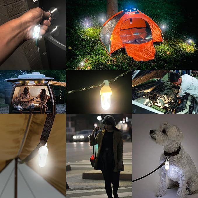 USB Mini LED Lantern, 2 Pack Waterproof EDC Keychain LED Flashlight - Image 8