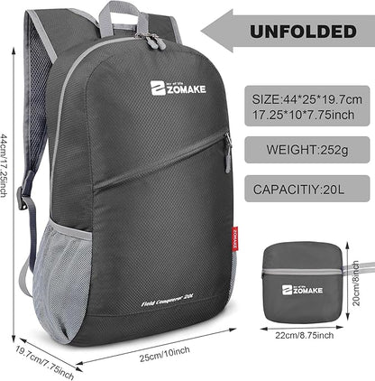 ZOMAKE Lightweight Packable Backpack, Foldable Backpacks Small Daypack - Image 2