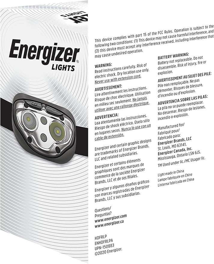 Energizer PRO-400 Headlamp Rechargeable, IPX4 Water Resistant Rechargeable - Image 10