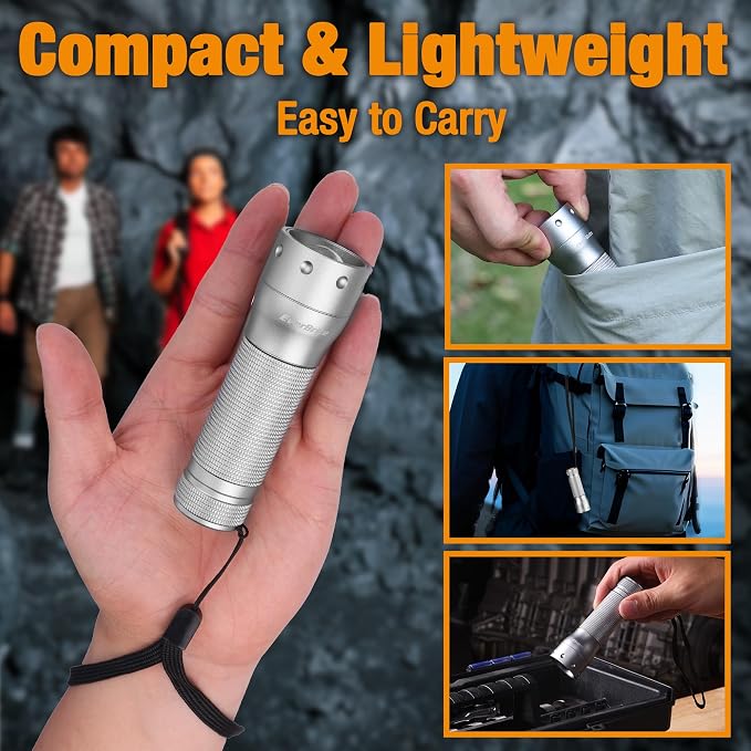 EverBrite Mini Flashlight, Zoomable LED Flash Light, 3 Modes, 3AAA Batteries - Image 3