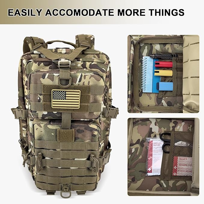 Hannibal Tactical MOLLE Assault Backpack, Tactical Backpack Military Army - Image 6