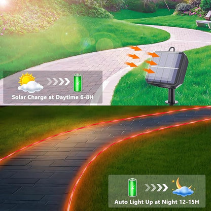 Solar Rope Lights, 2 Packs Total 132ft 400LED Solar String Lights, 8 Modes - Image 4