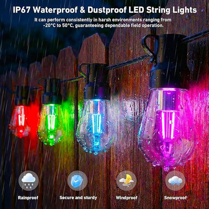 Outdoor String Lights, 400FT Smart RGB+IC Patio Lights - Image 4