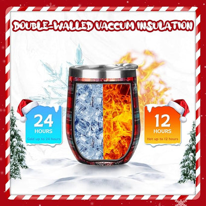 Christmas Wine Tumbler 12 oz Christmas Stainless Steel Wine Glass - Image 3