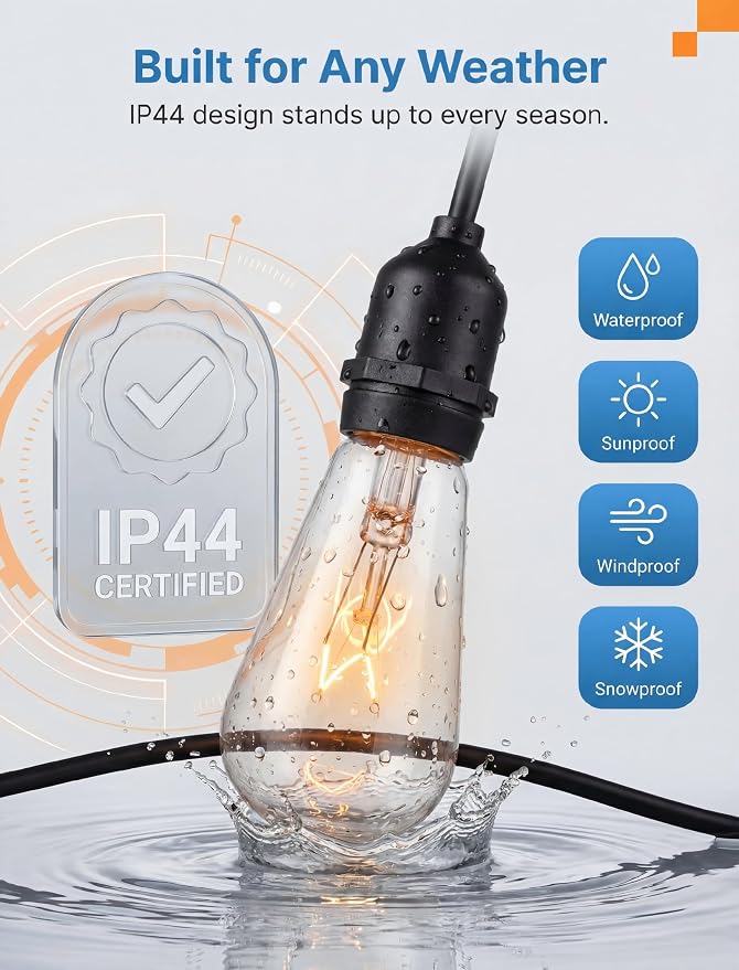 10 Pack ST40 Replacement Bulbs for Outdoor String Lights, 7W E17 Intermediate - Image 4