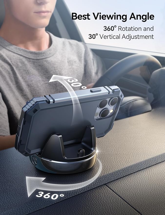 JOYROOM Car Phone Holder Mount, 360° Adjustable & Avoid Sun Glare Phone Holder - Image 4