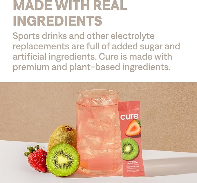 Cure Hydration | Plant-Based Electrolyte Drink Mix | No Added Sugar | FSA-HSA | - Image 8