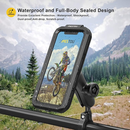 iMESTOU Anti-Theft Waterproof Motorcycle Phone Mount Bike Mobile Holder Double - Image 2