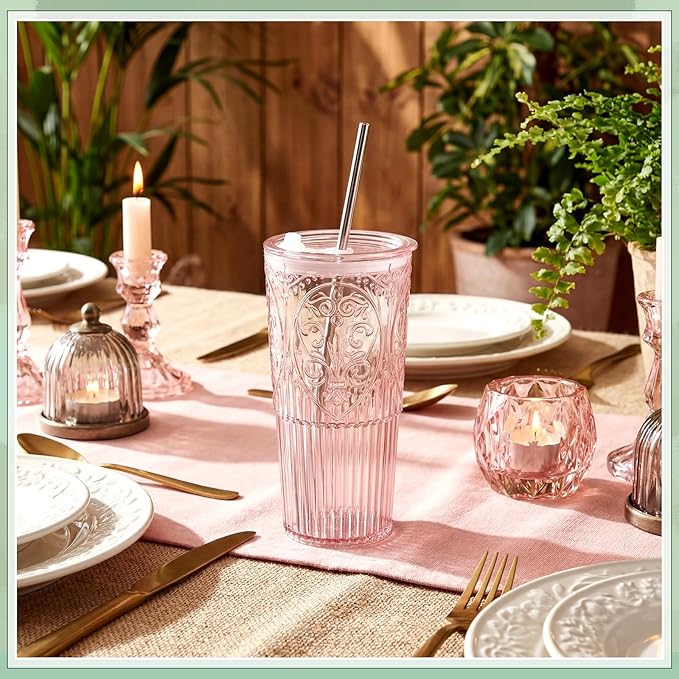 8 Set 20oz Vintage Plastic Tumbler - Image 4
