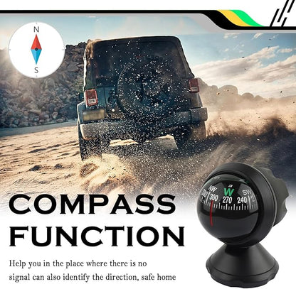 Compass for Car with Bottom Stick Car Compass Ball, Adjustible and Night Vision - Image 4