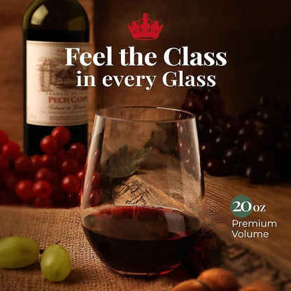 Vivocci Unbreakable Plastic Stemless Outdoor Wine Glasses 20 oz | Tritan Heavy - Image 8