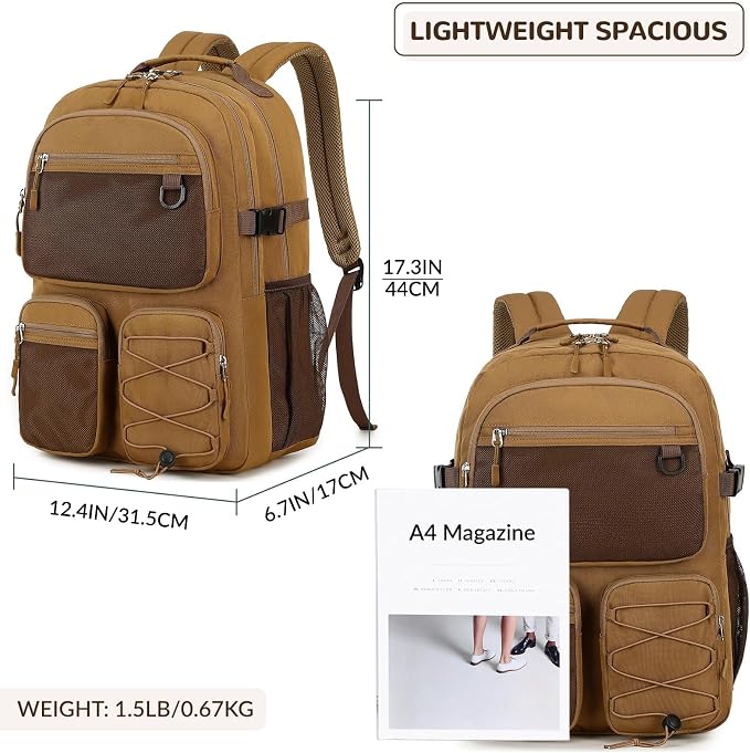 Lohol Water Resistant Backpack for School Travel College Travel, Large Bookbag - Image 3