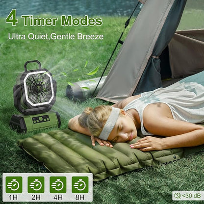 Honesorn Portable Rechargeable Fan 20000mAh, Camping Fan - Image 4