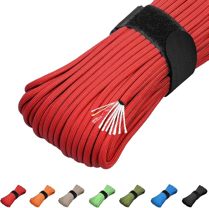 Survival Paracord 550 Fire Paracord Survivor Cord Nlyon Rope 10 Strands US by KOKKOYA
