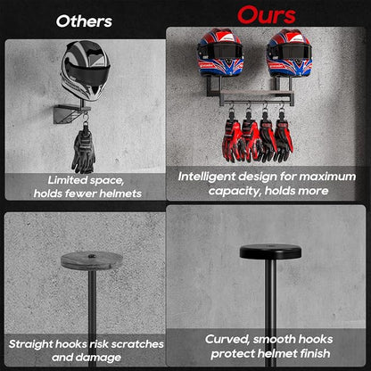 Motorcycle Helmet Holder Wall Mount, Helmet Rack - Image 3