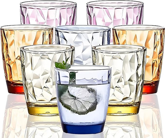 10 Oz Unbreakable Tritan Drinking Glasses Shatterproof Acrylic Glasses by VEILEDGEM
