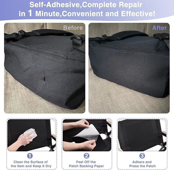 Gheeidau Canvas Repair Patch 9×11 Inch 3Pcs Waterproof Self-Adhesive Fabric - Image 5