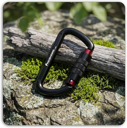 FresKaro 3inch 12kN-2698lbs Auto Locking Carabiner Clips, Solid D Shape - Image 6