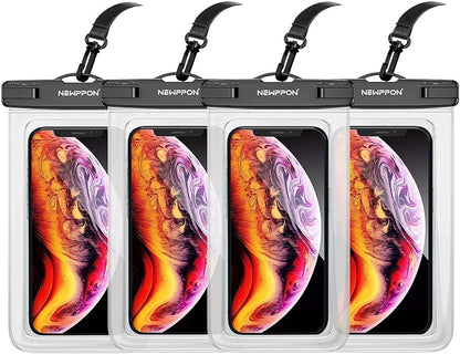 Waterproof Cell Phone Pouch : 4 Pack Float Clear Cell Holder Protector by Newppon