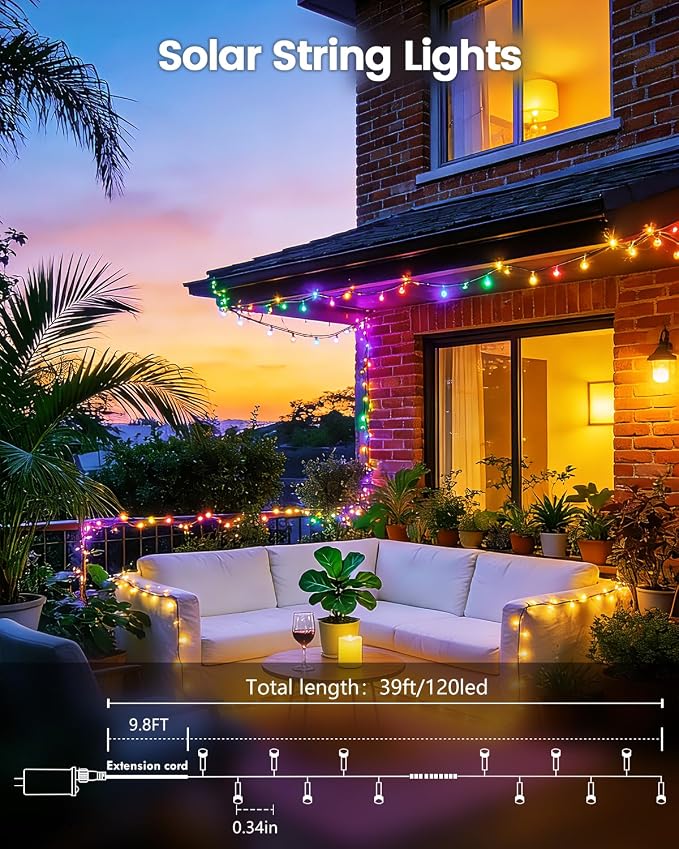 OZS 6 Pack 480LED Solar Christmas String Lights Outdoor, Waterproof 8 Modes - Image 5