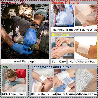 First Aid Kit, Survival Gear Outdoor Tactical Gear Set First Aid Kits Military - Image 7