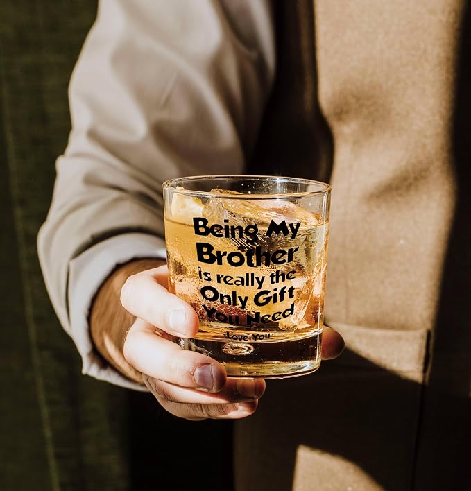 Nogrit Brother Gifts Whiskey Glasses 10 oz, Brothers Gifts - Image 4