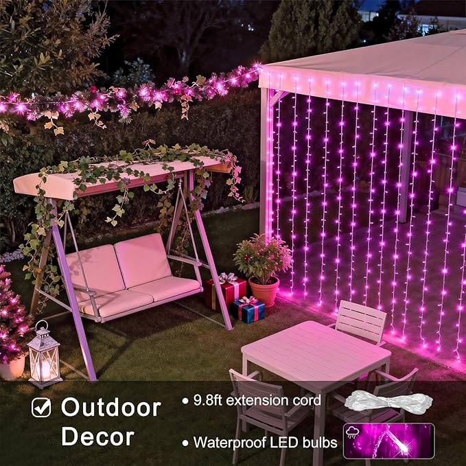 JMEXSUSS 300 LED Curtain Lights Plug in - Image 6