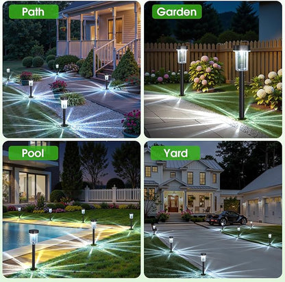 Outdoor Solar Lights for Yard 8 Pack, Solar Pathway Lights Waterproof 6000K - Image 8